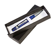 (Art. B540) Bol�grafo con estuche cuerpo y punta met�licos, acabado Frost