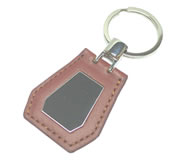 (Art.  J810) Llavero Hexagonal de Cuero y Metal