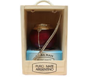(Art. M010) Mate con bombilla en caja de madera