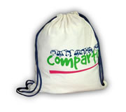 Mochila promocional patag�nica de lienzo Mi11 impresa con logo de su empresa en serigraf�a